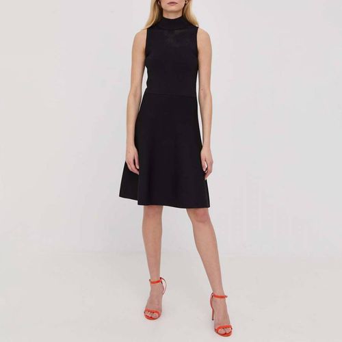 Black Mesh Yoke Fit Flare Dress - Michael Kors - Modalova