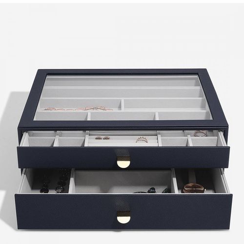 Blue Supersize Jewellery Box - Set of 2 (with drawers) - Stackers - Modalova