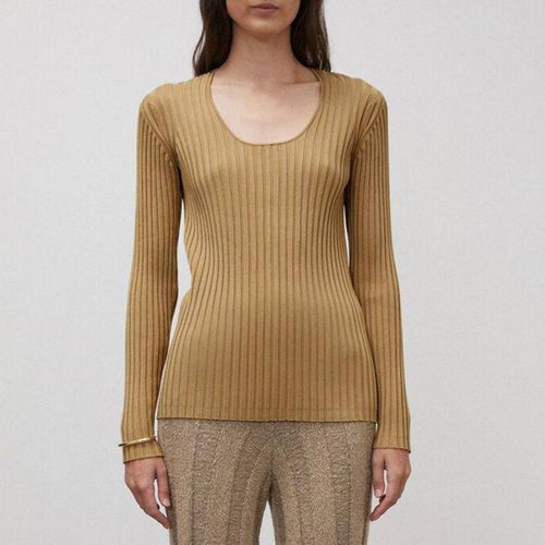 Camel Seren knitted Long-Sleeve Top - By Malene Birger - Modalova