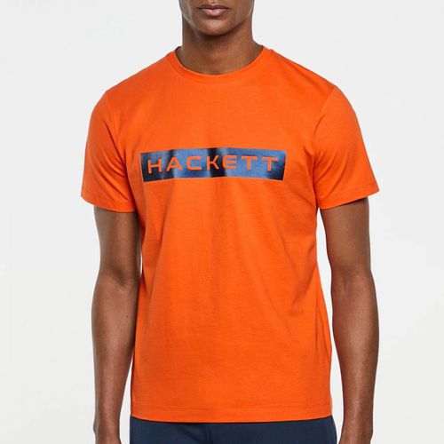 Orange Logo Cotton T-Shirt - Hackett London - Modalova