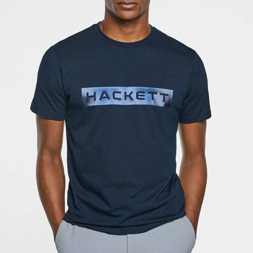 Navy Logo Cotton T-Shirt - Hackett London - Modalova