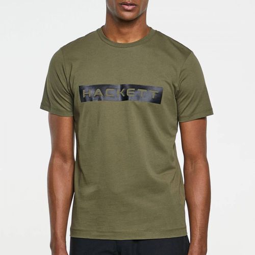 Khaki Logo Cotton T-Shirt - Hackett London - Modalova