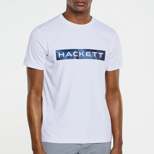 White Logo Cotton T-Shirt - Hackett London - Modalova