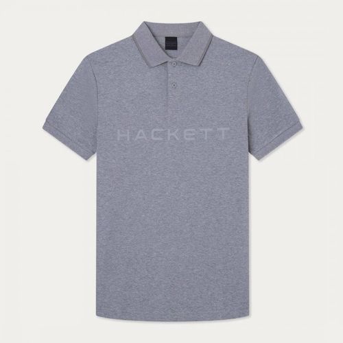 Grey Logo Short Sleeve Cotton Polo Shirt - Hackett London - Modalova