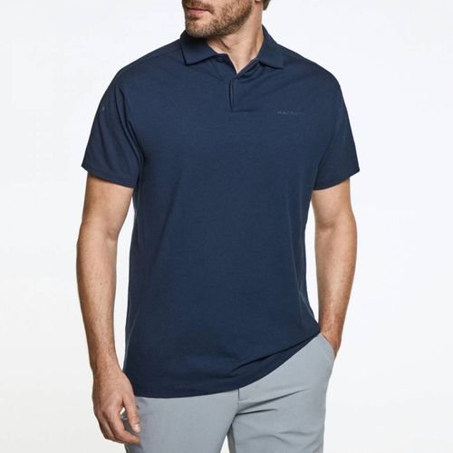Navy Stretch Cotton Blend Polo Shirt - Hackett London - Modalova