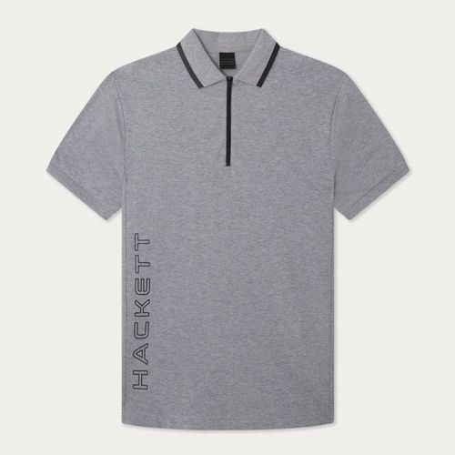 Grey Logo Stretch Cotton Blend Polo - Hackett London - Modalova