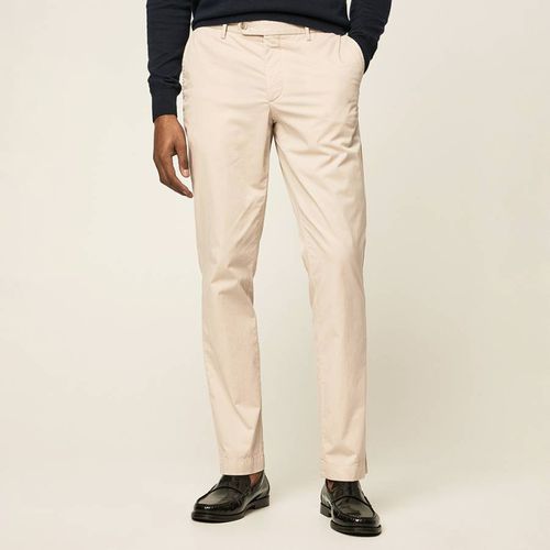 Ecru Slim Fit Cotton Blend Trousers - Hackett London - Modalova