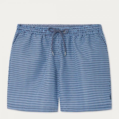 Navy Fish Print Swim Shorts - Hackett London - Modalova