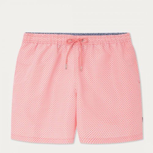 Pink Grid Print Swim Shorts - Hackett London - Modalova