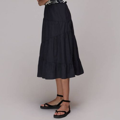 Black Maria Tiered Cotton Skirt - WHISTLES - Modalova