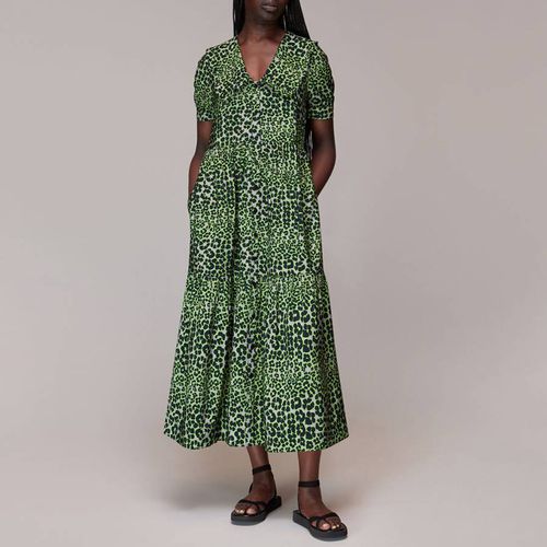 Green Animal Print Midi Dress - WHISTLES - Modalova