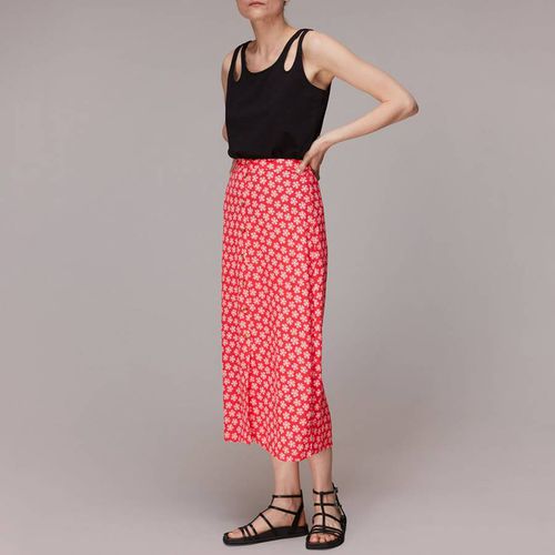Red Daisy Check Button Front Skirt - WHISTLES - Modalova