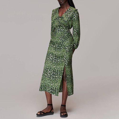 Green Animal Print Ruched Skirt - WHISTLES - Modalova