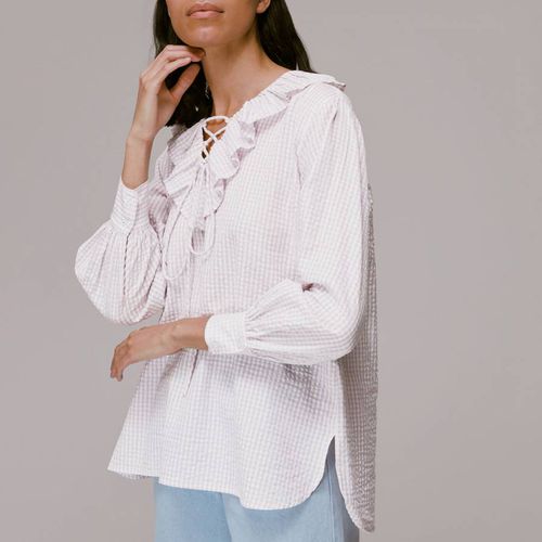 Pale Pink Francesca Check Blouse - WHISTLES - Modalova