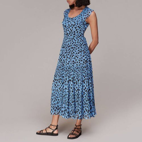 Blue Animal Print Plisse Dress - WHISTLES - Modalova