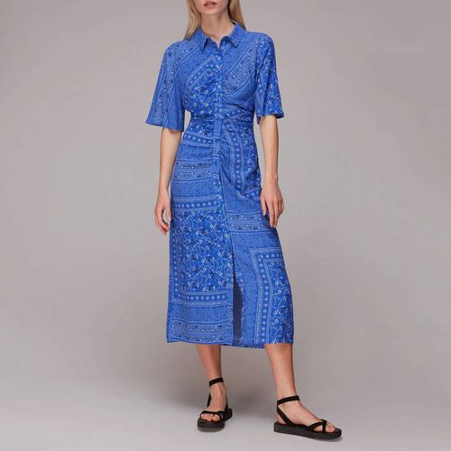 Blue Printed Shirt Dress - WHISTLES - Modalova