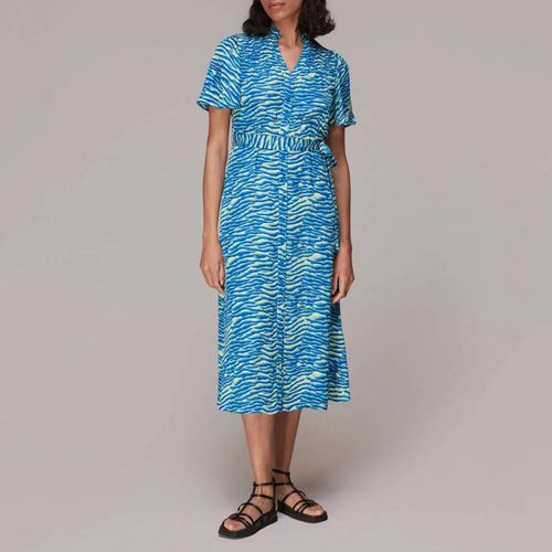 Blue Animal Print Midi Dress - WHISTLES - Modalova