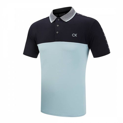 Navy Knitted Contrast Polo Shirt - Calvin Klein Golf - Modalova