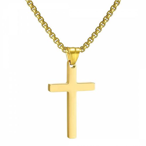 Men's 18K Polished Cross Necklace - Stephen Oliver - Modalova