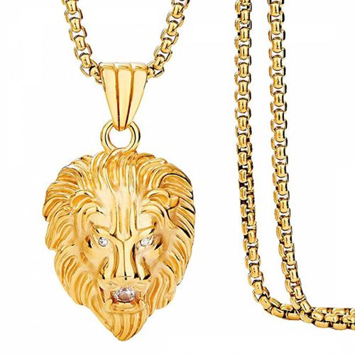 Men's 18K Gold Lion Necklace - Stephen Oliver - Modalova