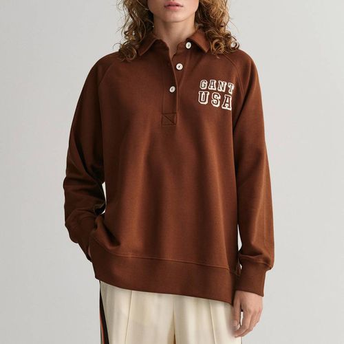 Rust Oversized Organic Cotton Polo Shirt - Gant - Modalova