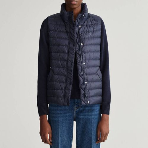 Navy High Neck Quilted Gilet - Gant - Modalova