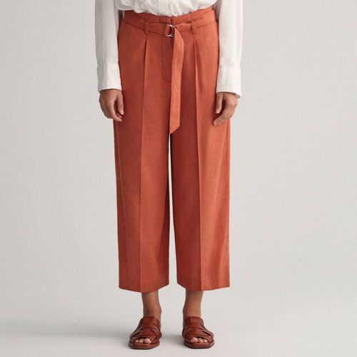 Orange Cropped Linen Blend Trousers - Gant - Modalova