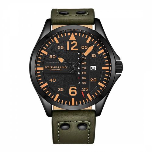 Men's /Yellow Aviator Bezel Watch 42mm - Stuhrling - Modalova