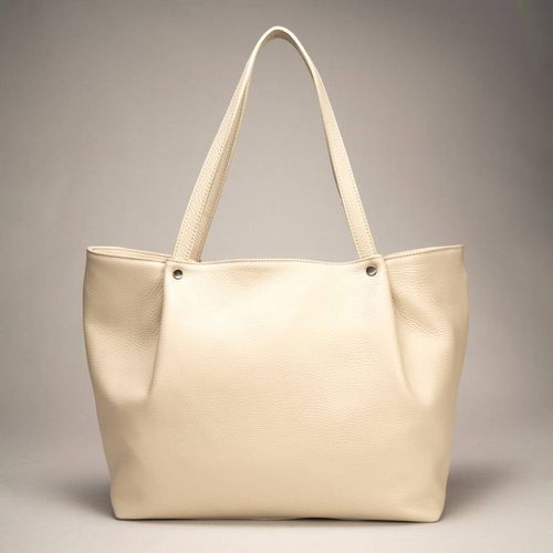 Beige Leather Top Handle Bag - Lisa Minardi - Modalova
