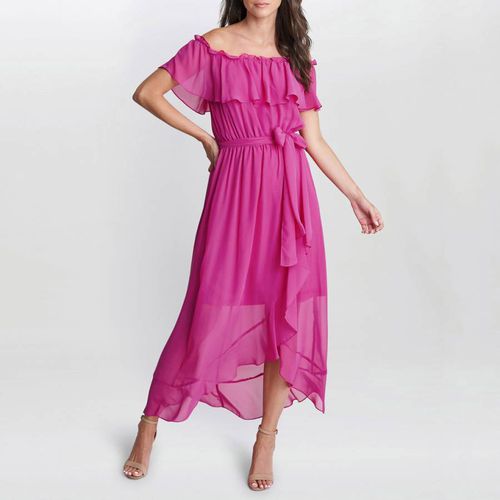 Pink Paisley Off Shoulder Dress - Gina Bacconi - Modalova