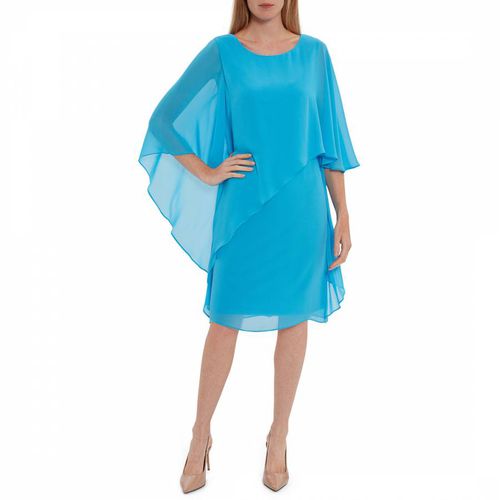 Turquoise Lariah Chiffon Cape Dress - Gina Bacconi - Modalova