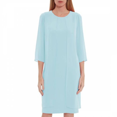 Blue Lili Crepe And Chiffon Dress - Gina Bacconi - Modalova