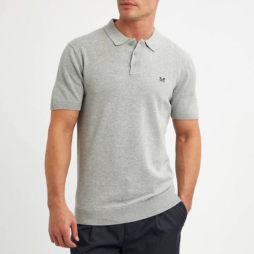 Grey Knitted Polo Shirt - Crew Clothing - Modalova