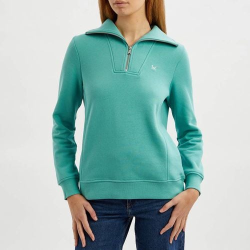 Green 1/2 Zip Cotton Sweatshirt - Crew Clothing - Modalova