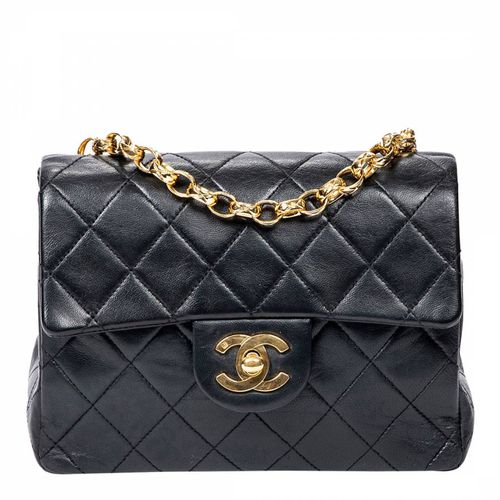 Black Mini Square Single Flap Bag - Vintage Chanel - Modalova