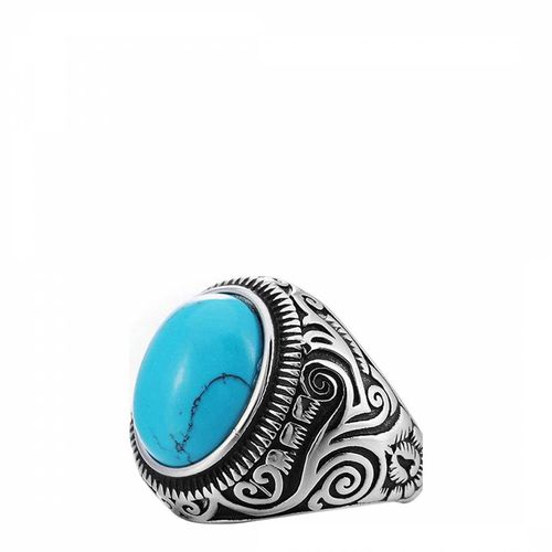 Silver Turquoise Oval Turquoise Ring - Stephen Oliver - Modalova