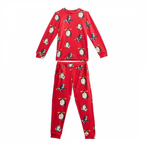Red Penguin Print Kids Pyjamas - Their Nibs - Modalova