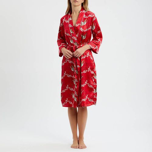 Red Swan Print Satin Gown - Their Nibs - Modalova