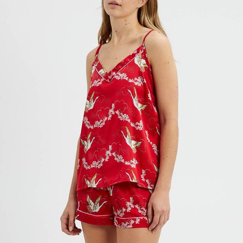 Red Swan Print Satin Cami Short - Their Nibs - Modalova