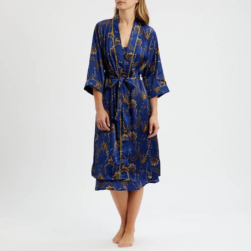 Blue Star Print Satin Gown - Their Nibs - Modalova