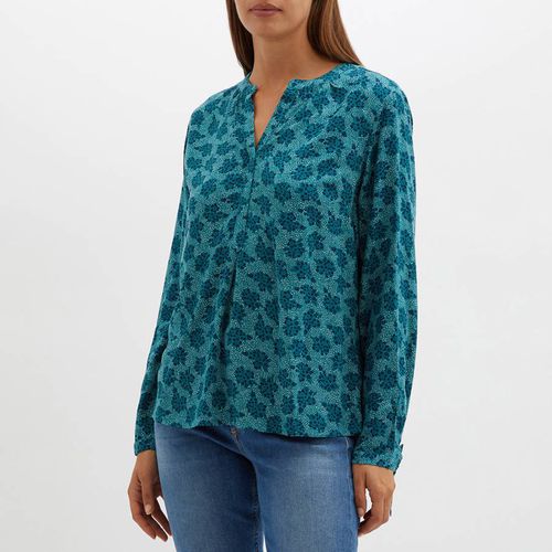 Green Tie Cuff Cotton Blouse - Crew Clothing - Modalova