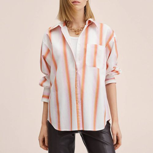 Off White Striped Cotton Shirt - Mango - Modalova