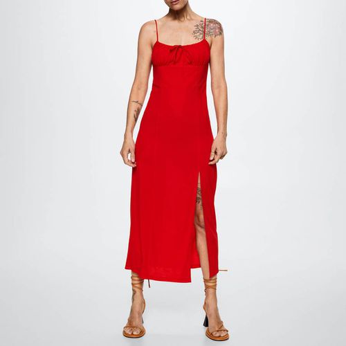 Red Cut-Out Ruched Dress - Mango - Modalova
