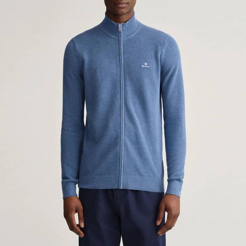 Blue Full Zip Cotton Jumper - Gant - Modalova