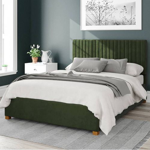 Grant Plush Velvet Fabric Super King Ottoman Bed Forest Green - Aspire Furniture - Modalova