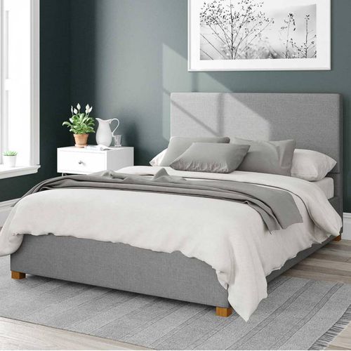 Garland Eire Linen Fabric Double Ottoman Grey - Aspire Furniture - Modalova
