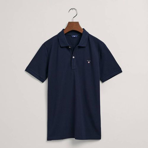 Teen Boys Navy Pique Cotton Polo Shirt - Gant - Modalova