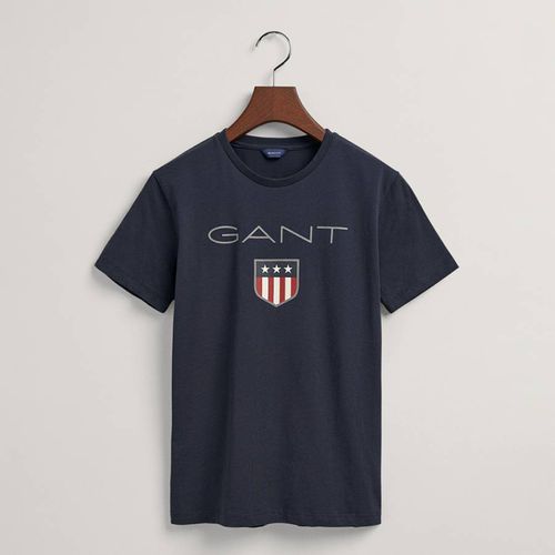 Teen's Navy Printed Logo Cotton T-Shirt - Gant - Modalova