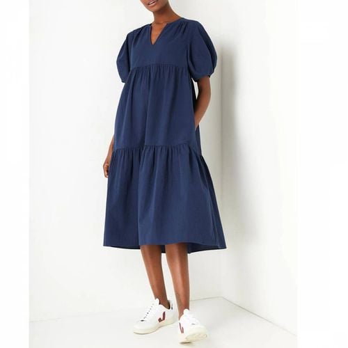 Navy Serena Cotton Seersucker Dress - Wyse - Modalova