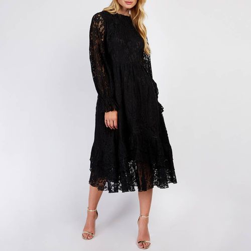Black Lace Frill Midi Dress - Somerset by Alice Temperley - Modalova